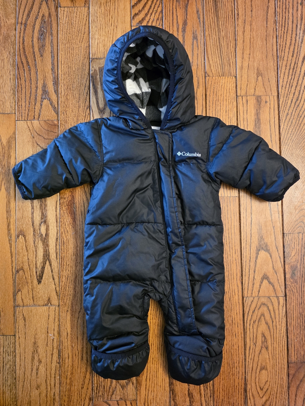 Columbia Black Insulated Kids One-Piece Snowsuit - Snuggly Bunny Bunting - 3-6m